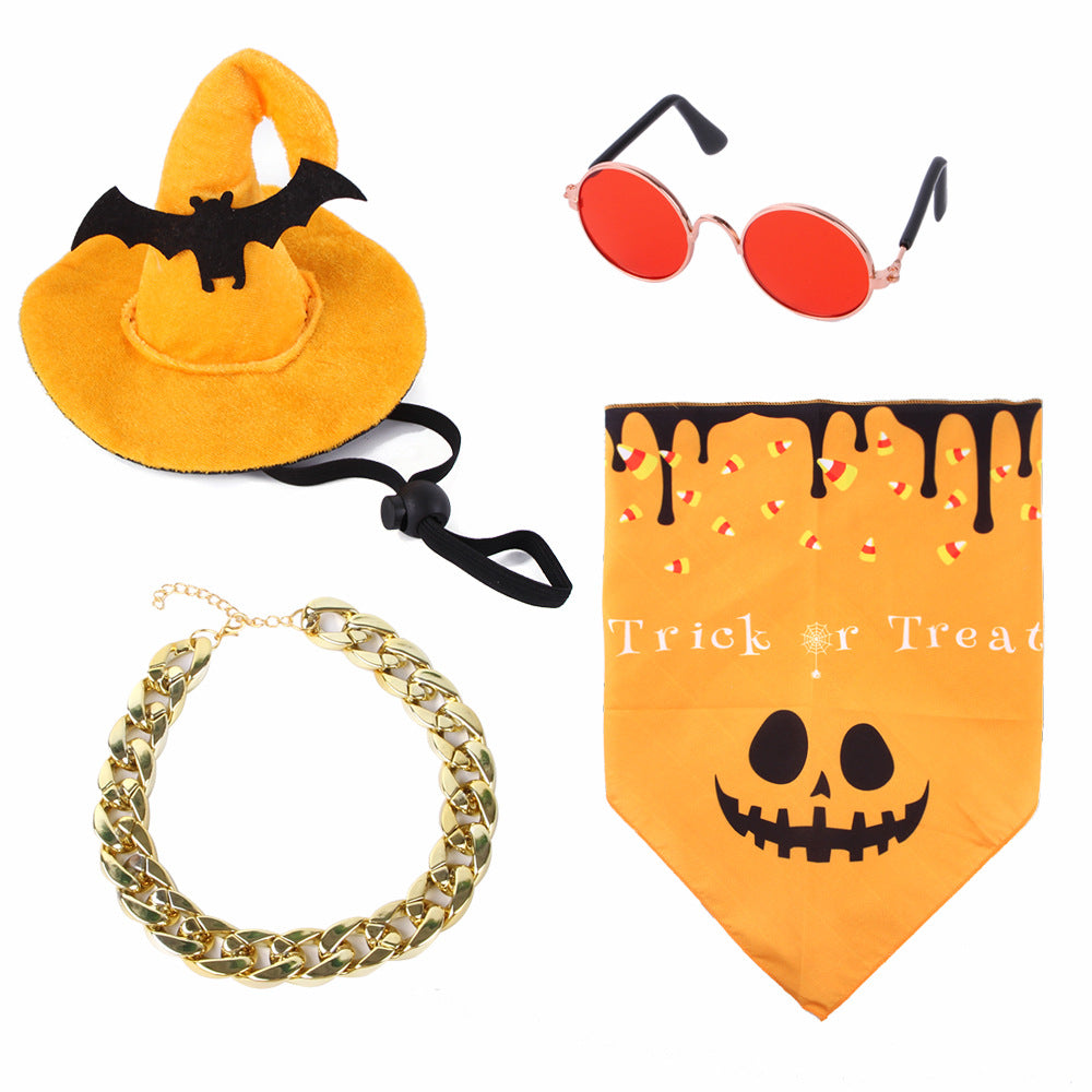 Wholesale 2PCS Halloween Hat Skull Cat Spider Hat Set Polyester Decorations